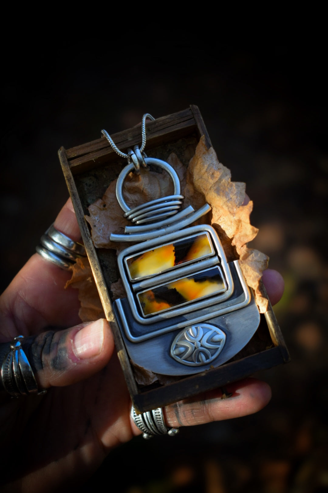 AUTOMNE - Pendentif Agates du Montana