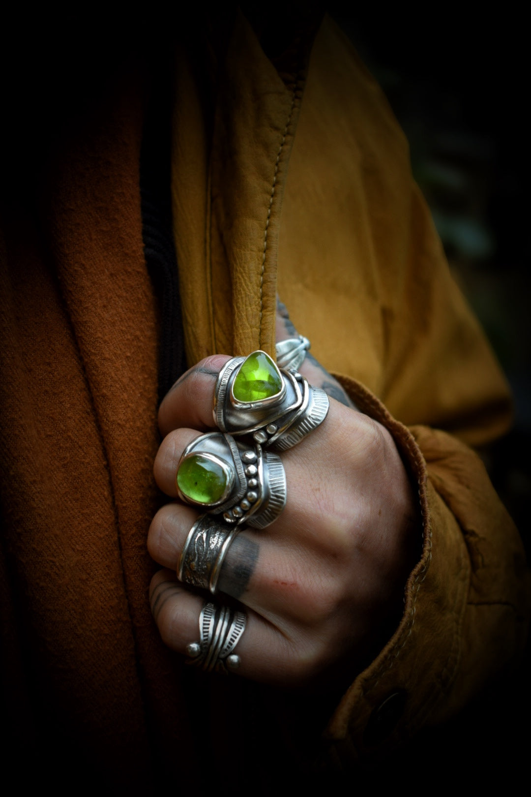 POMME - Bague réglable Péridot