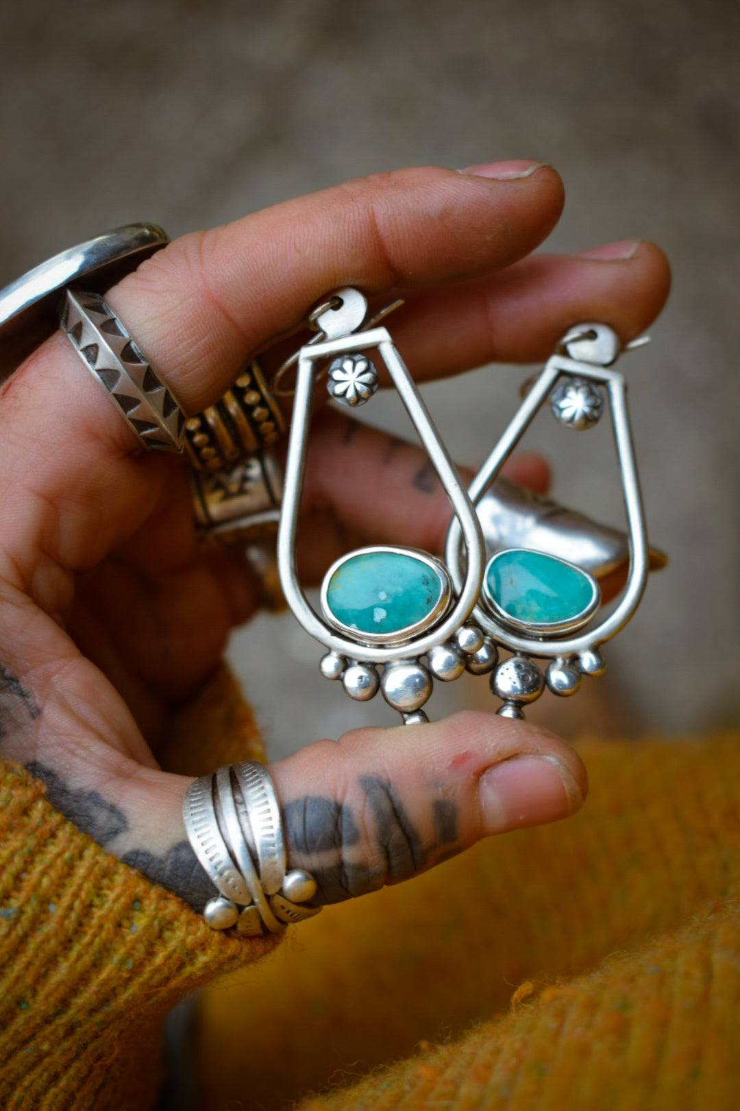 BOUKLASSES - Boucles d’oreilles en Argent & Turquoises