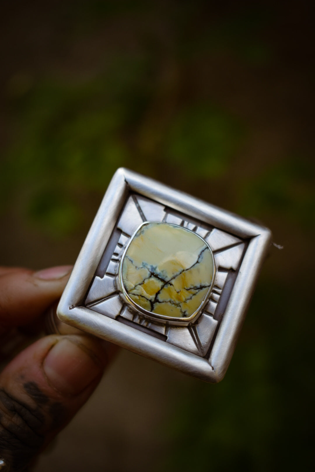GEOMETRY - Bracelet en Argent et Hotsonite