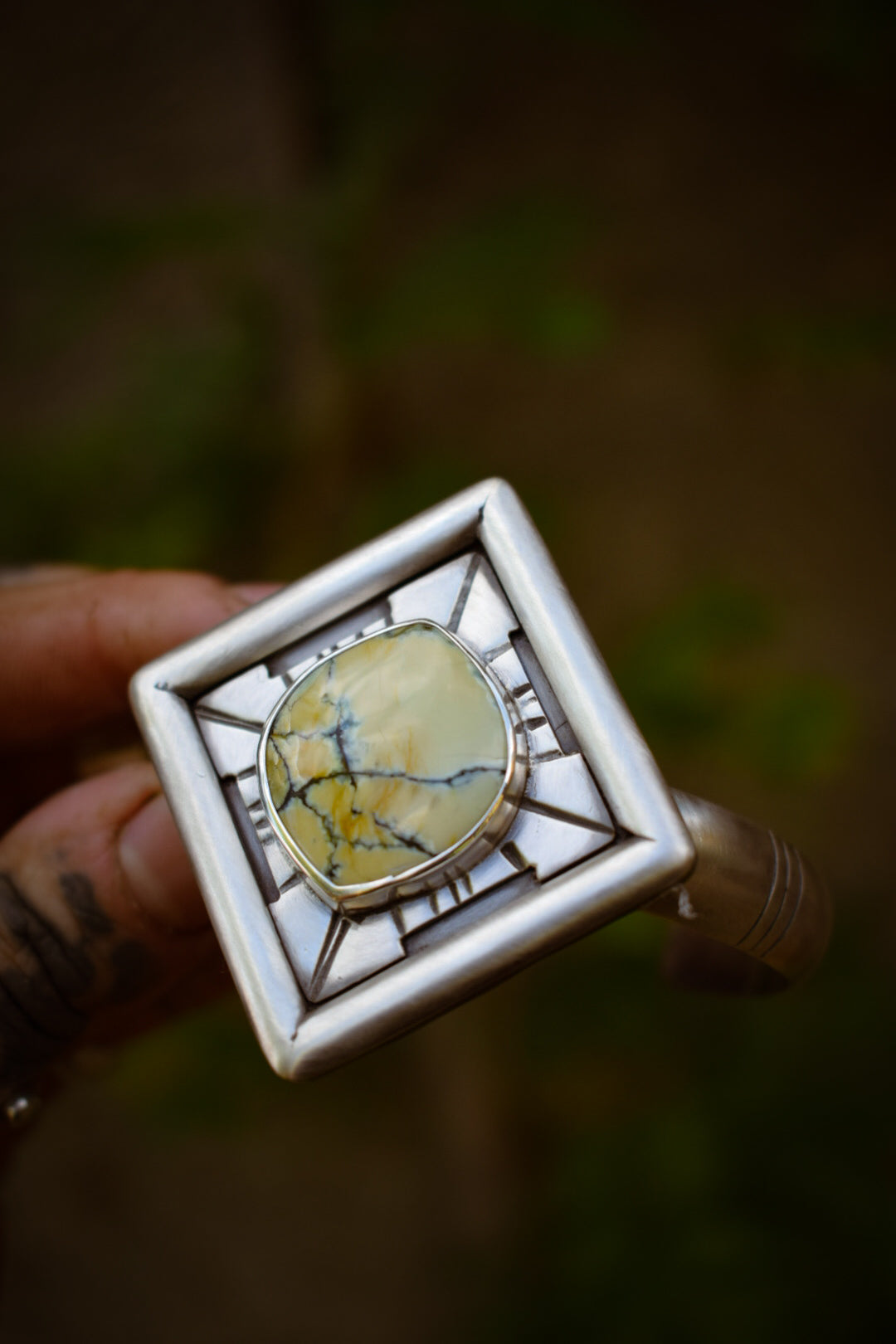 GEOMETRY - Bracelet en Argent et Hotsonite