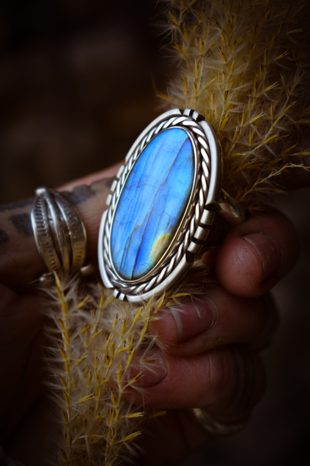 CHATOYANCE - Bague T54 en Argent & Labradorite