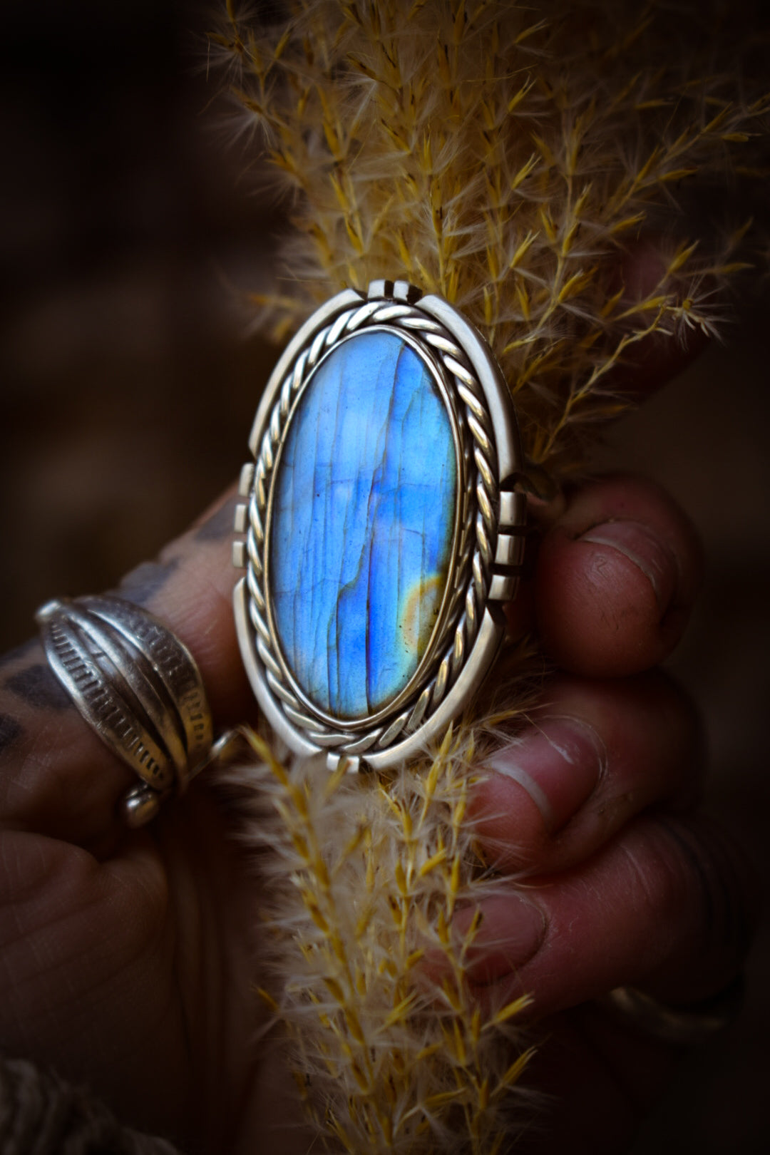 CHATOYANCE - Bague T54 en Argent & Labradorite