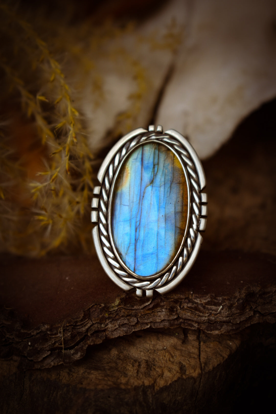 CHATOYANCE - Bague T54 en Argent & Labradorite