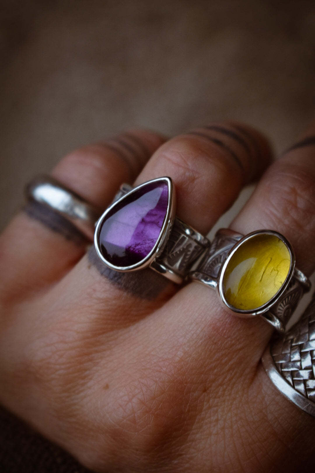 VIOLETTE - Bague T52 en Argent & Améthyste