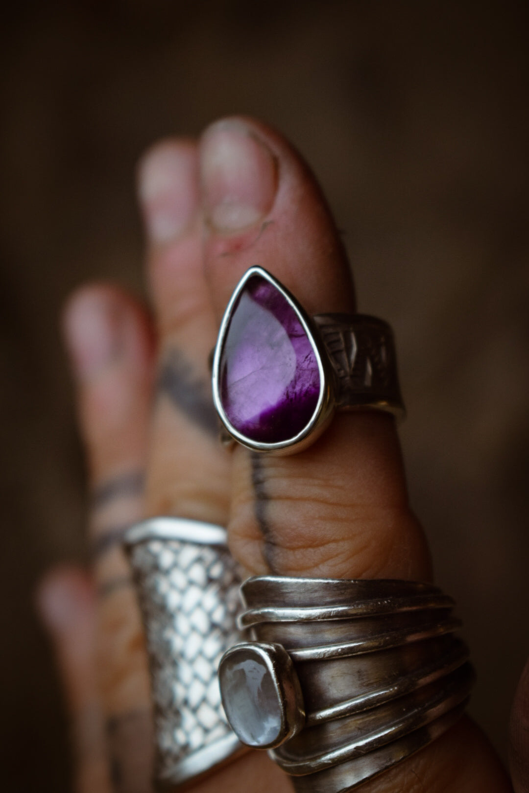 VIOLETTE - Bague T52 en Argent & Améthyste