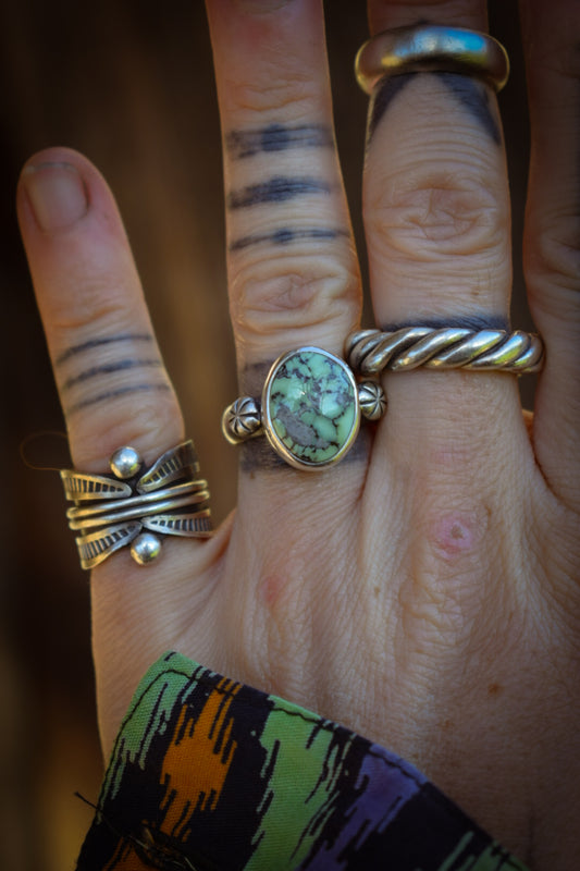 COLORS - Bague T52 en Argent & Variscite Nautilus