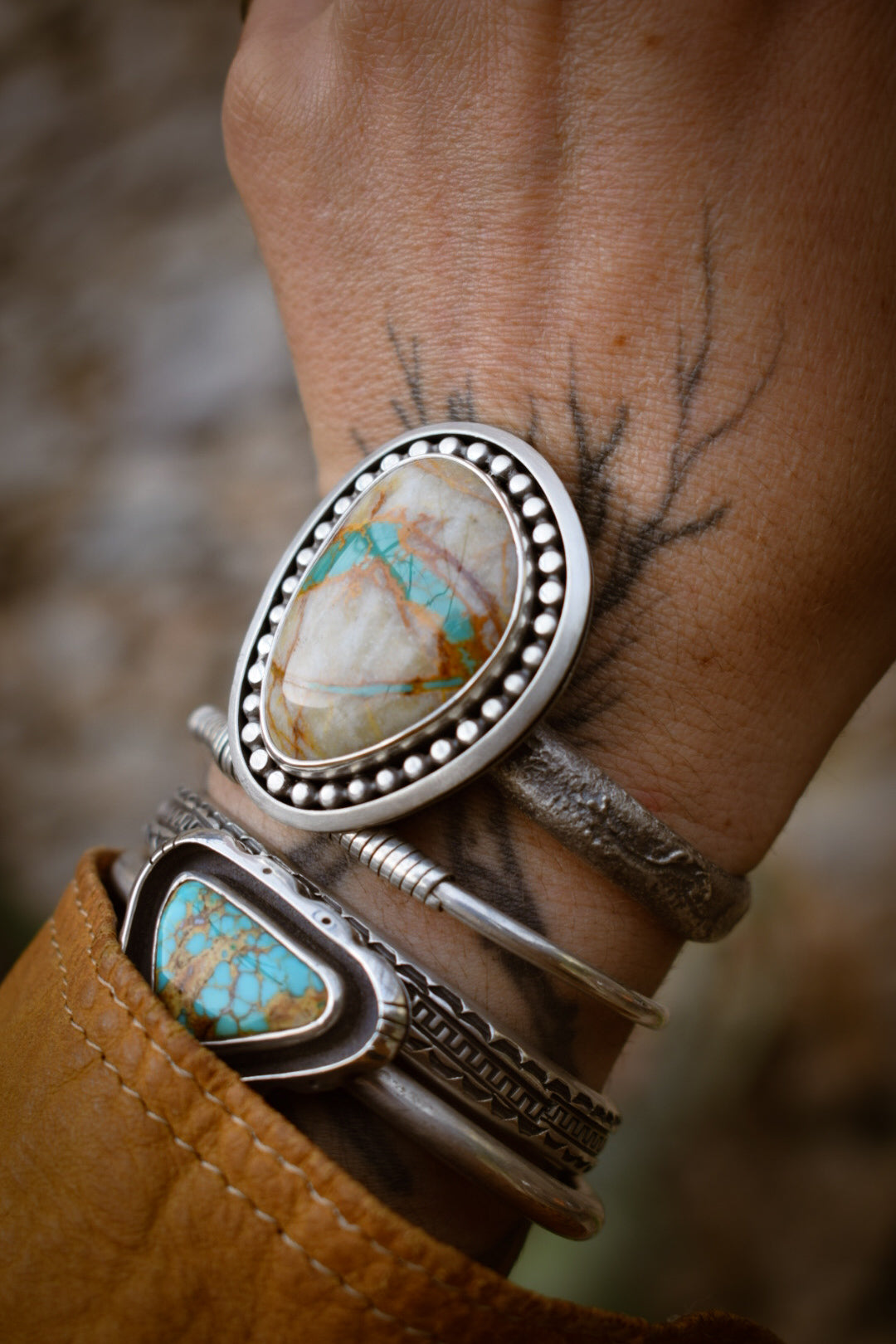 RIVER - Bracelet en Argent & Turquoise Ribbon Royston