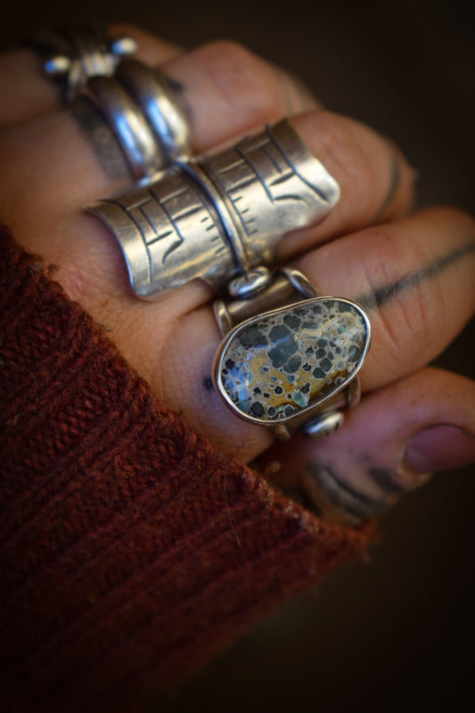 DAMELE - Bague réglable en Argent & Variscite Damele