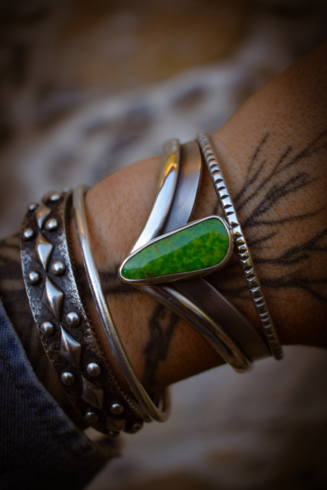 MANHATTAN - Bracelet en Argent & Turquoise Manhattan Green