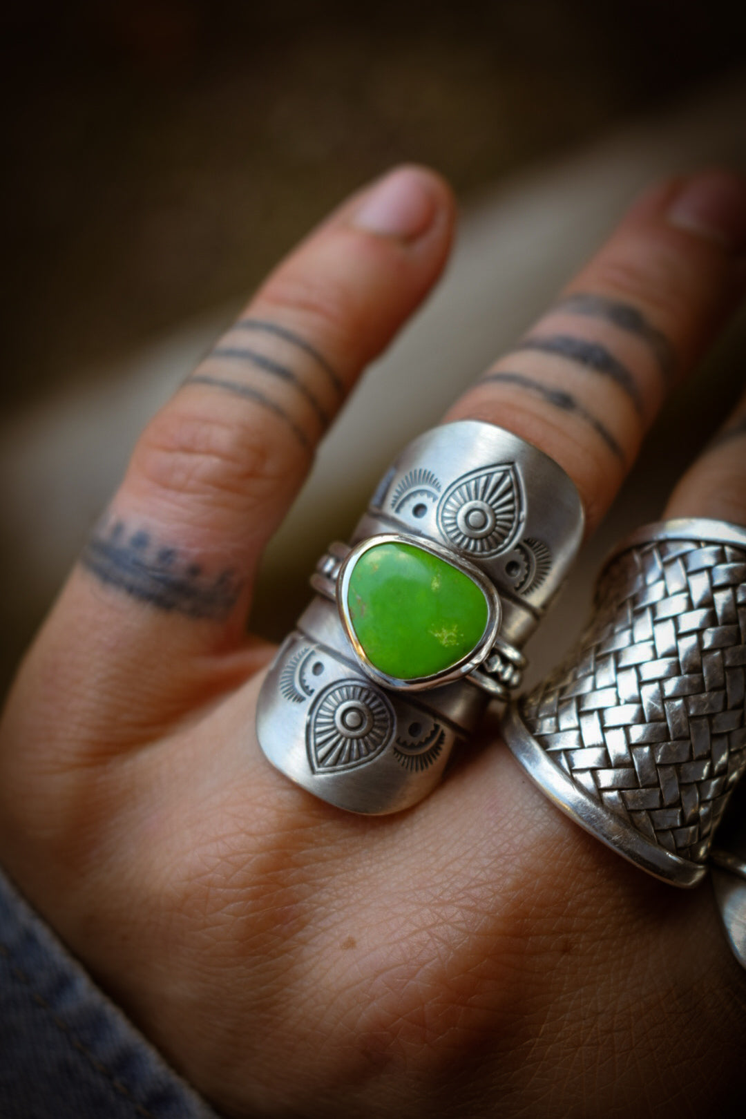 MANHATTAN - Bague réglable en Argent & Turquoise Manhattan Green