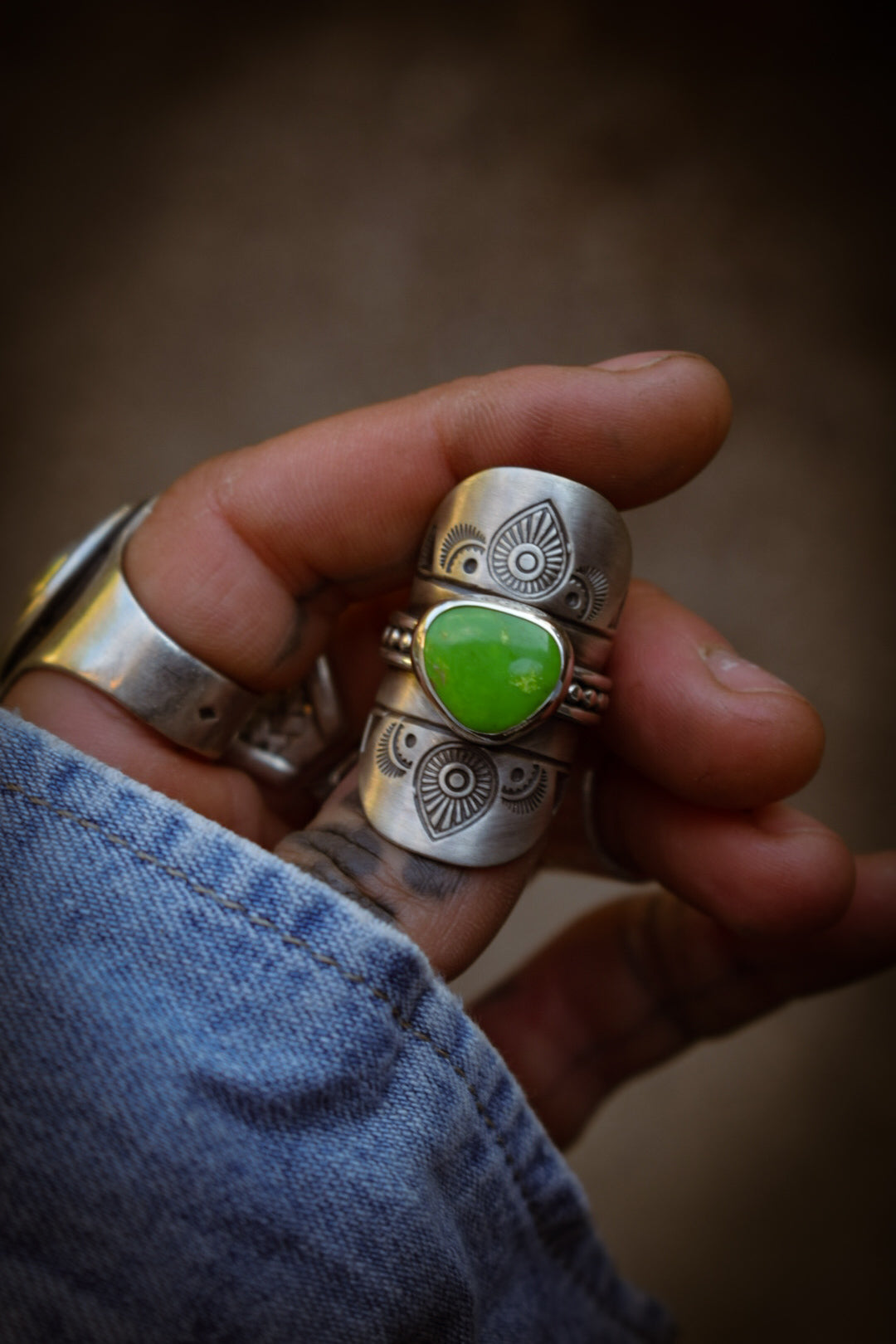 MANHATTAN - Bague réglable en Argent & Turquoise Manhattan Green