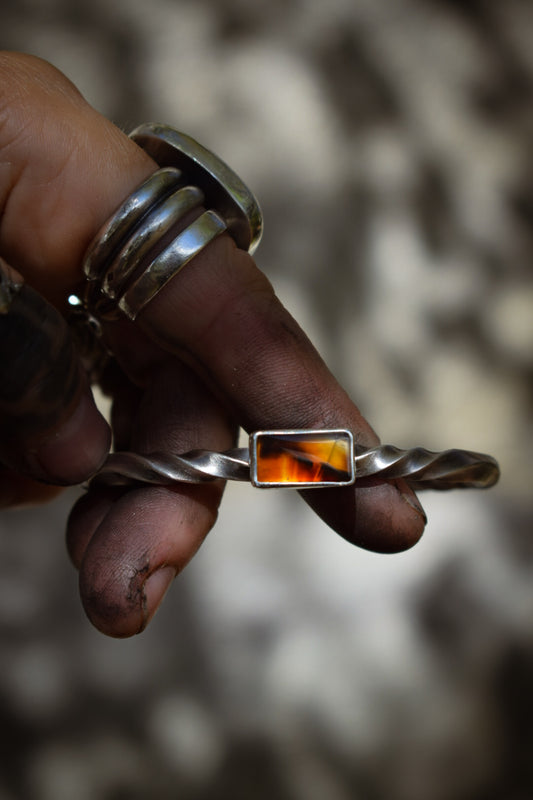 FEU - Bracelet torsadé Agate du Montana
