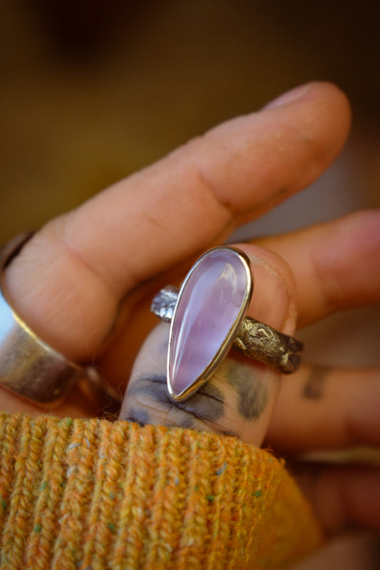 CANDYSHOP - Bague T56 en Argent & Calcédoine violette