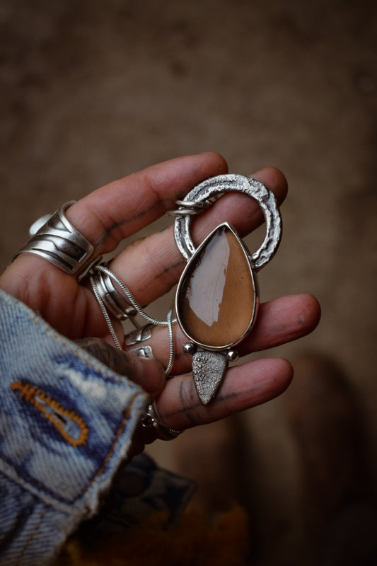 RUSTICA - Pendentif en Argent & Quartz fumé