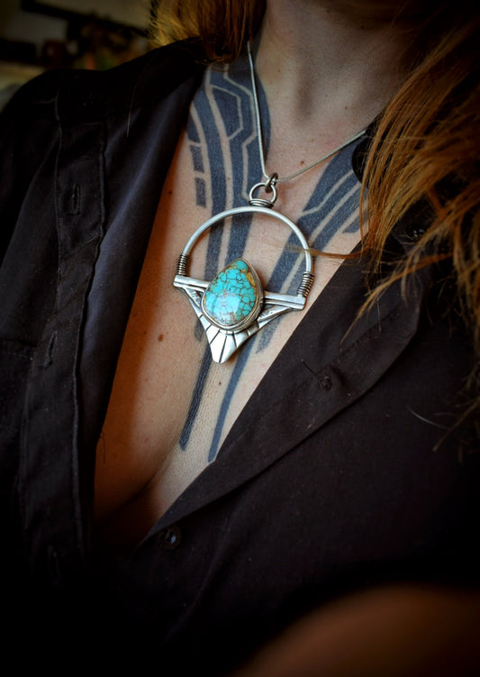 STARGATE - Pendentif en Argent & Turquoise Royston