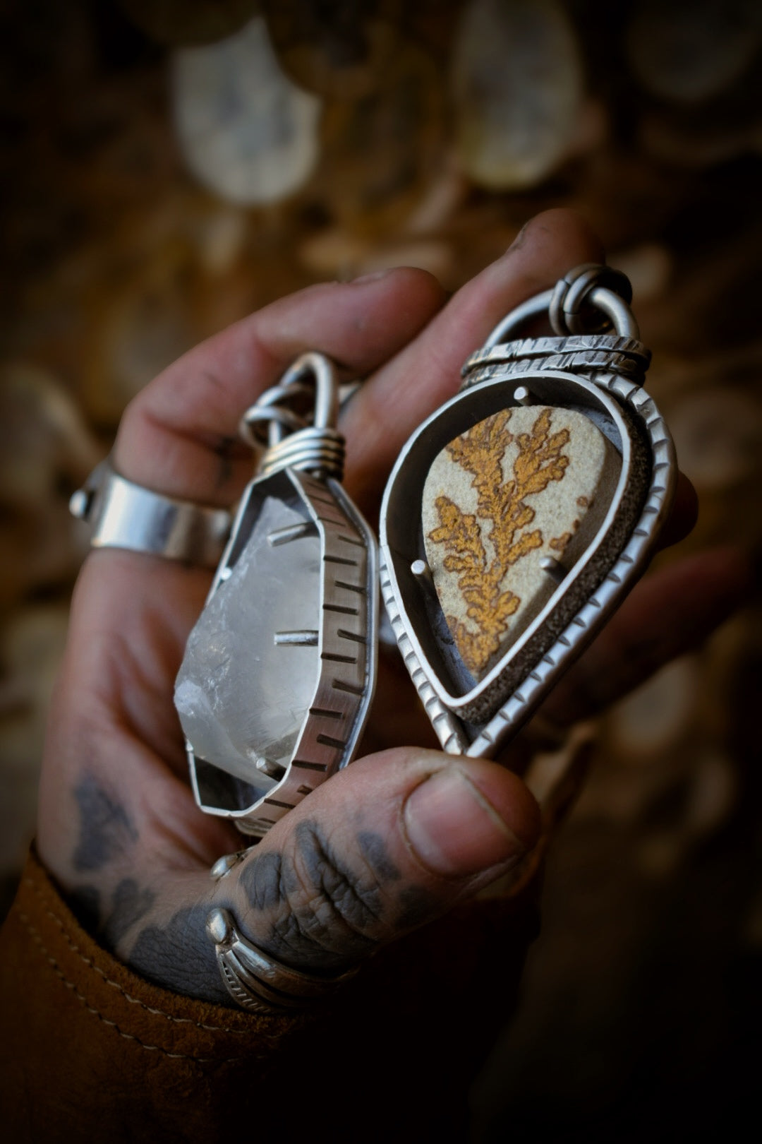 RUSTICA - Pendentif en Argent & Quartz