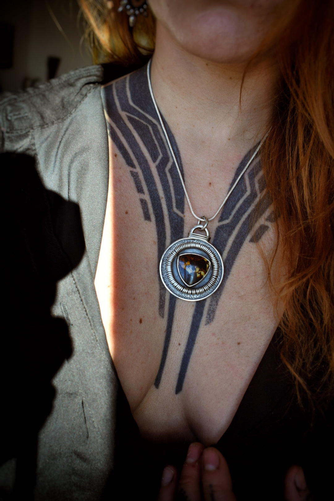 BLACKJACK - Pendentif en Argent & Turquoise BlackJack