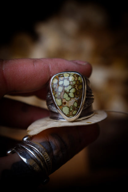 CELLULES - Bague réglable en Argent & Variscite Damale