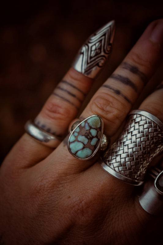 BLOOM - Bague T50/50,5 en Argent & Variscite Desert Bloom