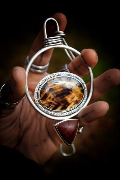 MELTINGPOTES - Pendentif en Agate du Montana & Bois