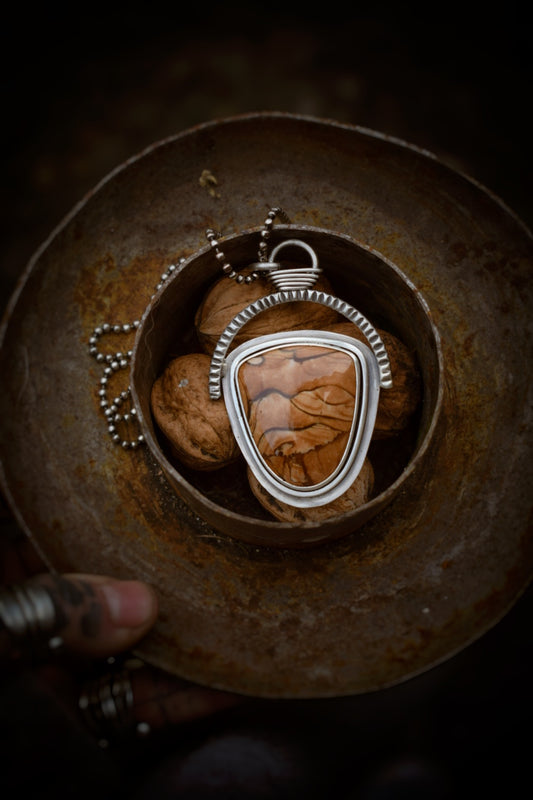 PAYSAGE - Pendentif en Argent & Jaspe Biggs