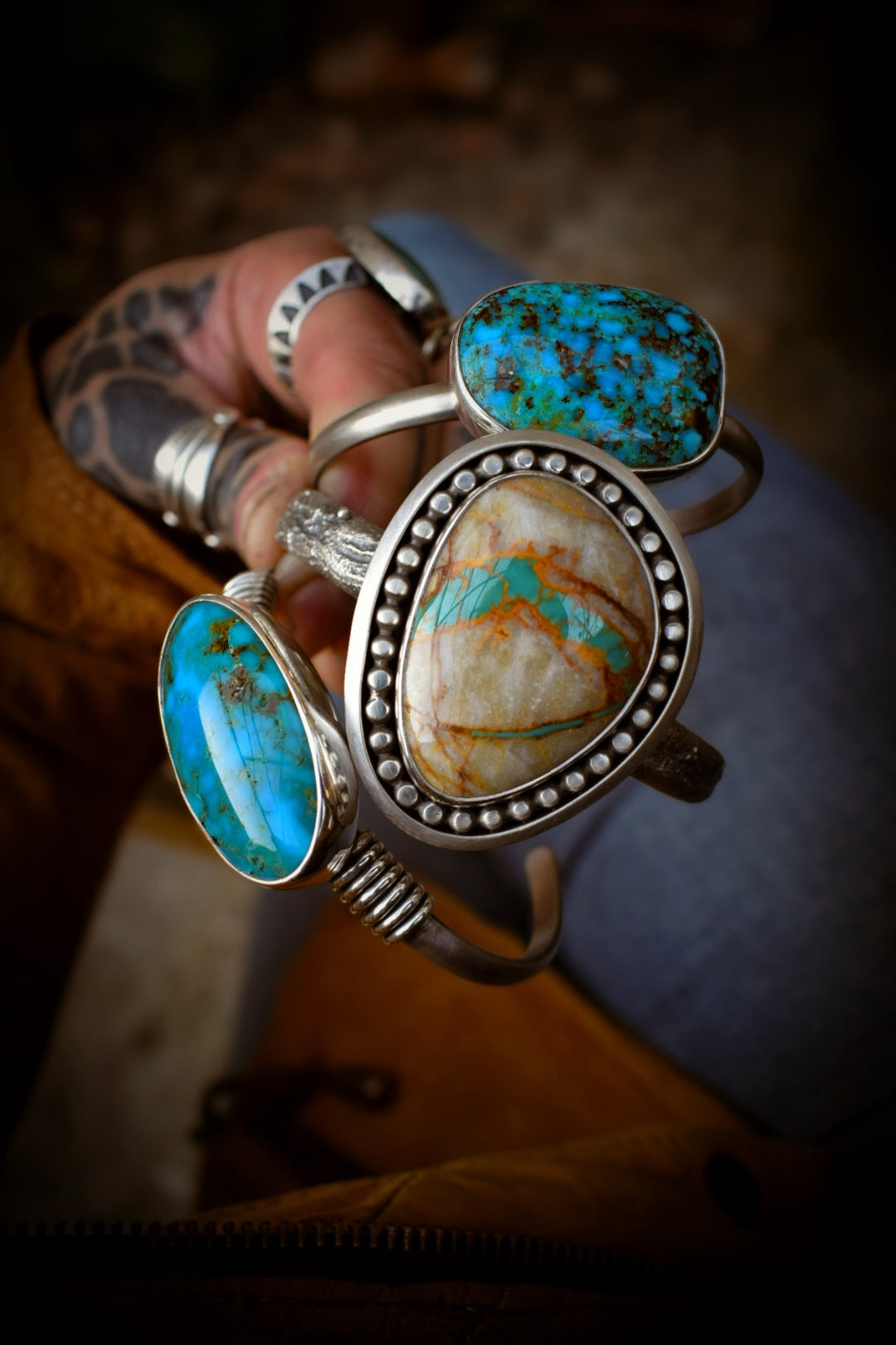 RIVER - Bracelet en Argent & Turquoise Ribbon Royston