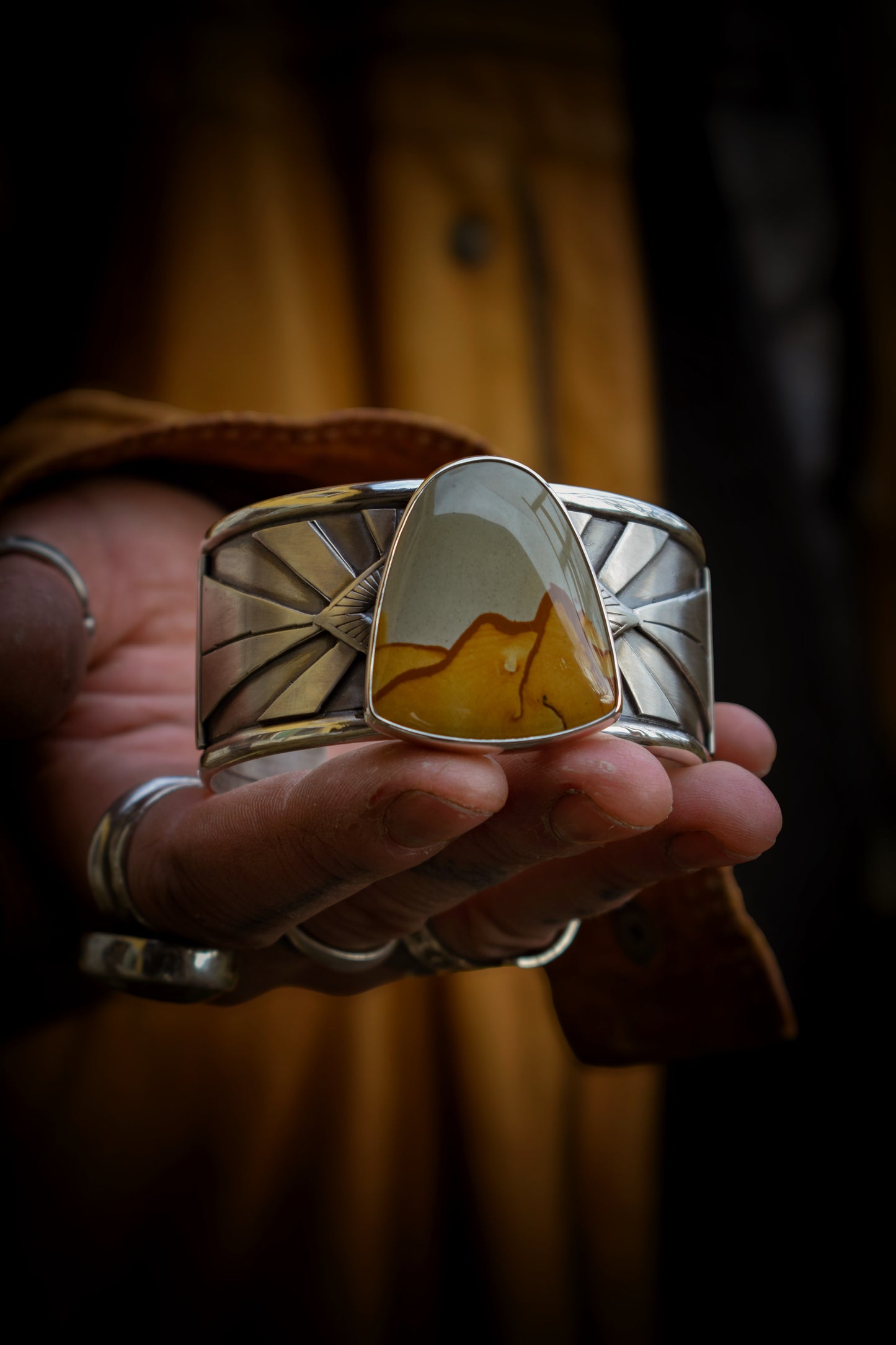 CANYON - Bracelet en Argent & Jaspe Paysage Owyhee