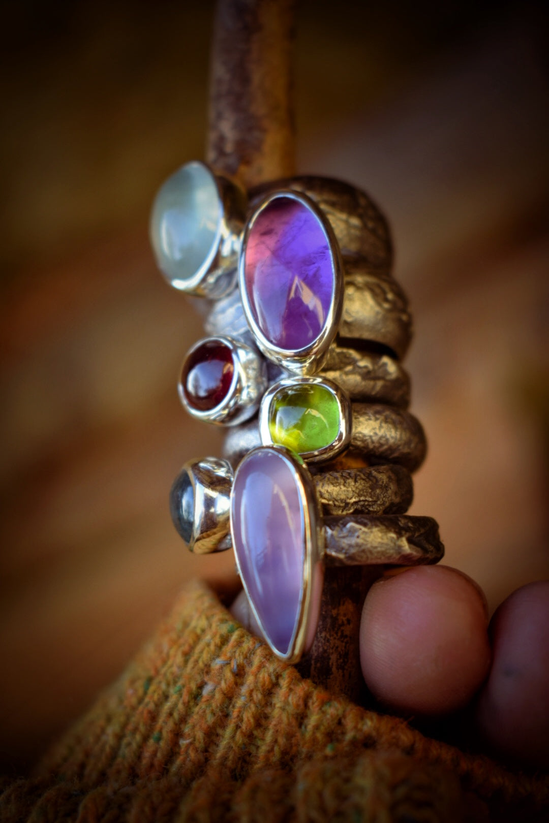 CANDYSHOP - Bague T56 en Argent & Calcédoine violette