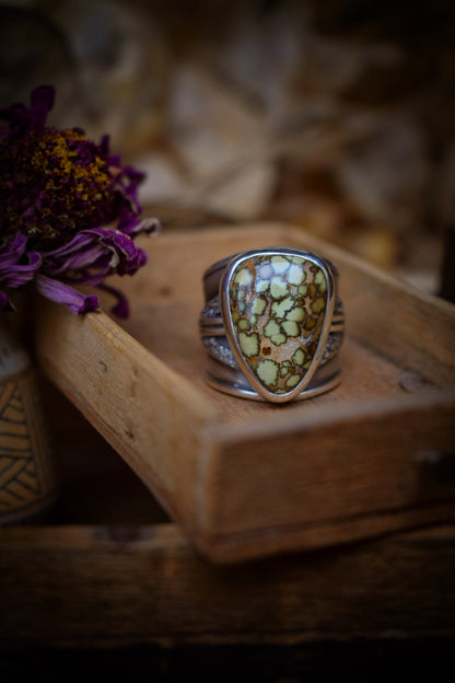 CELLULES - Bague réglable en Argent & Variscite Damale