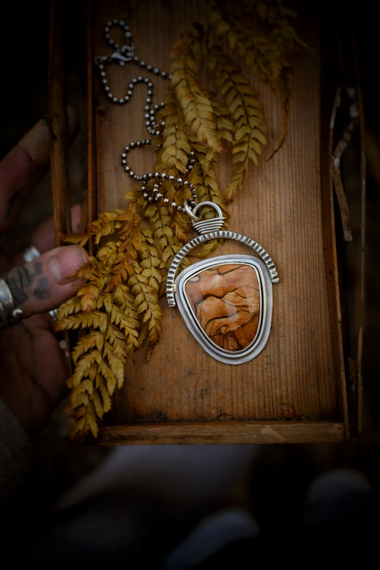 PAYSAGE - Pendentif en Argent & Jaspe Biggs