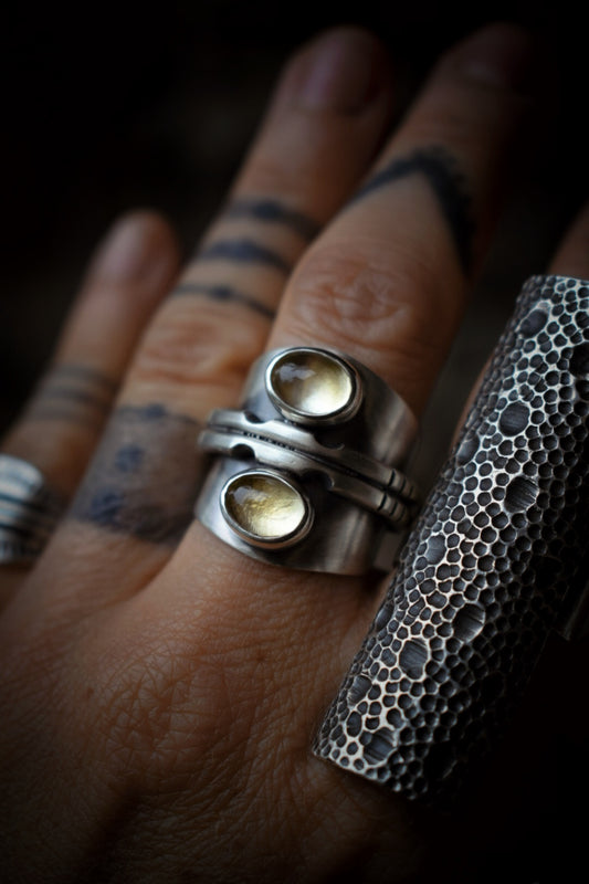 CITRON - Bague Citrine Taille 54,5