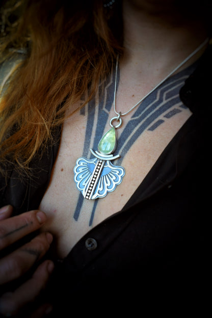 RIVIÈRE - Pendentif en Argent & Prehnite