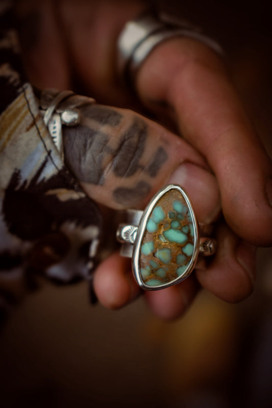 LAC - Bague T51 en Argent & Variscite Damale