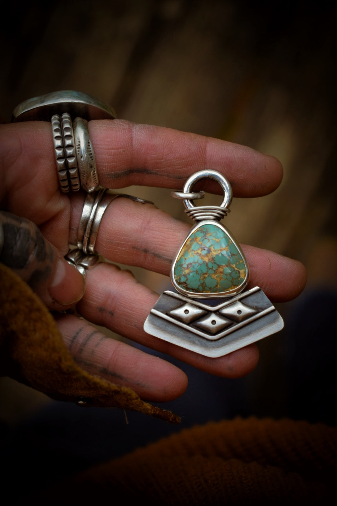 ROYSTON - Pendentif en Argent & Turquoise Royston