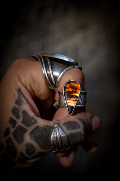 AUTOMNE - Bague réglable Agate du Montana