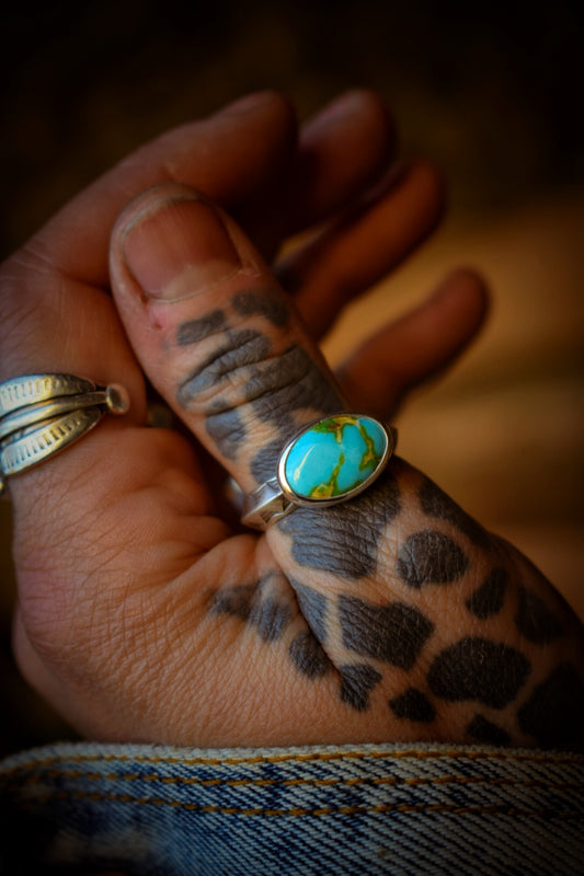 DÉSERT - Bague T58 en Argent & Sonoran Turquoise