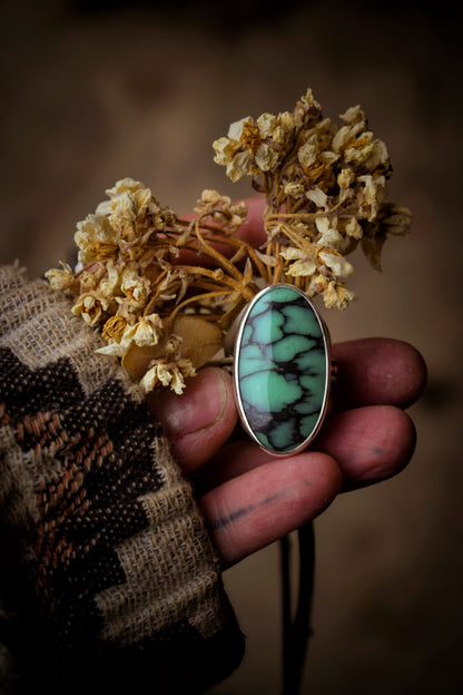 BLOOM - Bague réglable en Argent & Variscite Desert Bloom