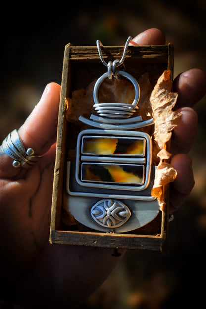 AUTOMNE - Pendentif Agates du Montana
