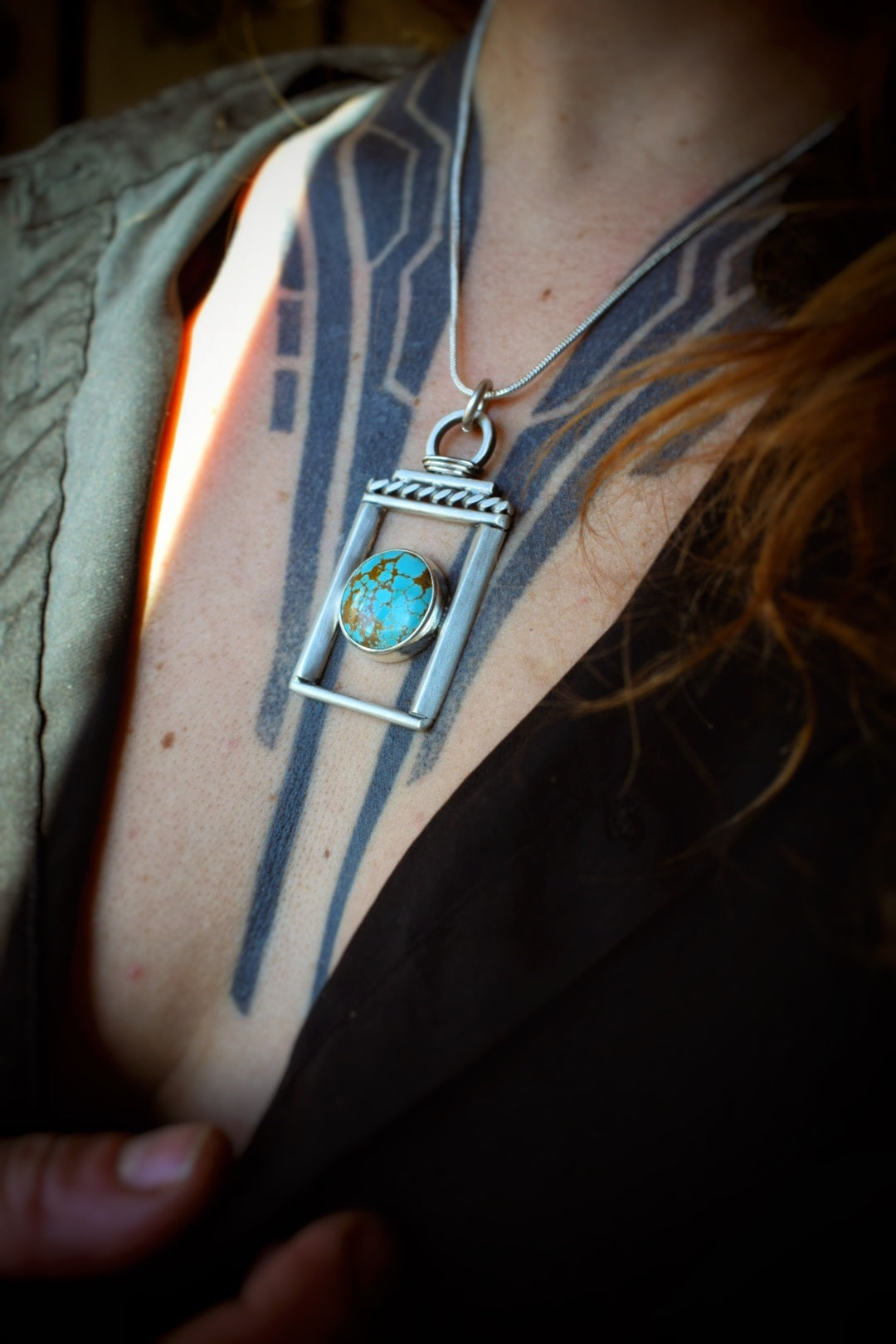 TEMPLE - Pendentif en Argent & Turquoise #8