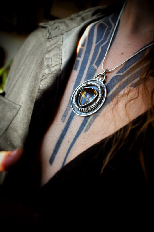 BLACKJACK - Pendentif en Argent & Turquoise BlackJack