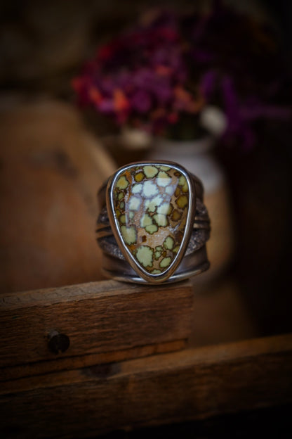 CELLULES - Bague réglable en Argent & Variscite Damale