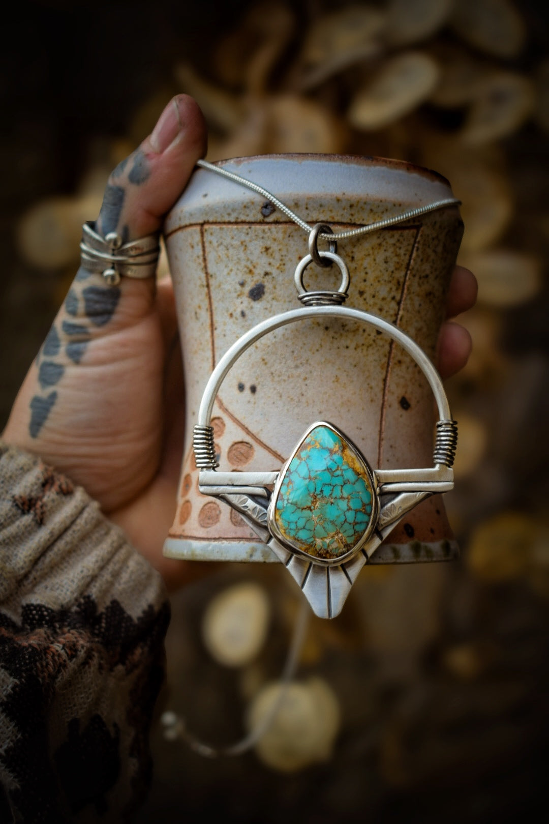 STARGATE - Pendentif en Argent & Turquoise Royston