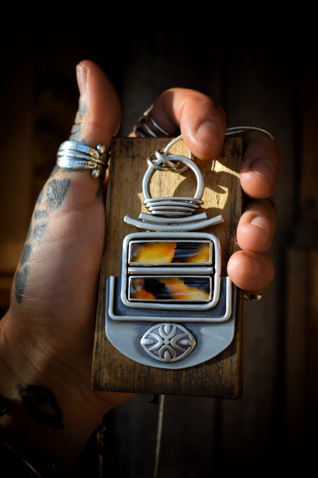 AUTOMNE - Pendentif Agates du Montana