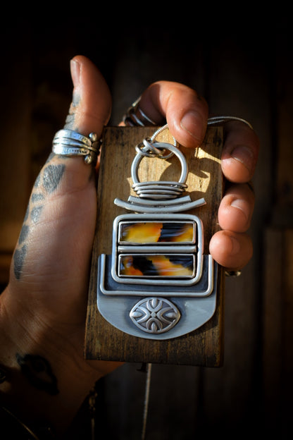 AUTOMNE - Pendentif Agates du Montana