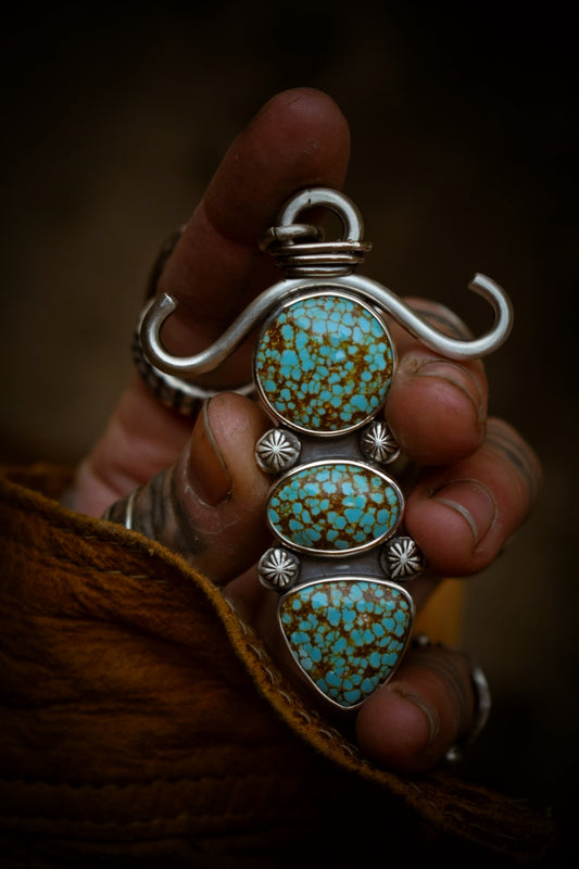 TRIO - Pendentif en Argent & Turquoises #8