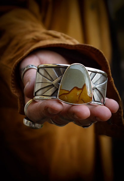 CANYON - Bracelet en Argent & Jaspe Paysage Owyhee