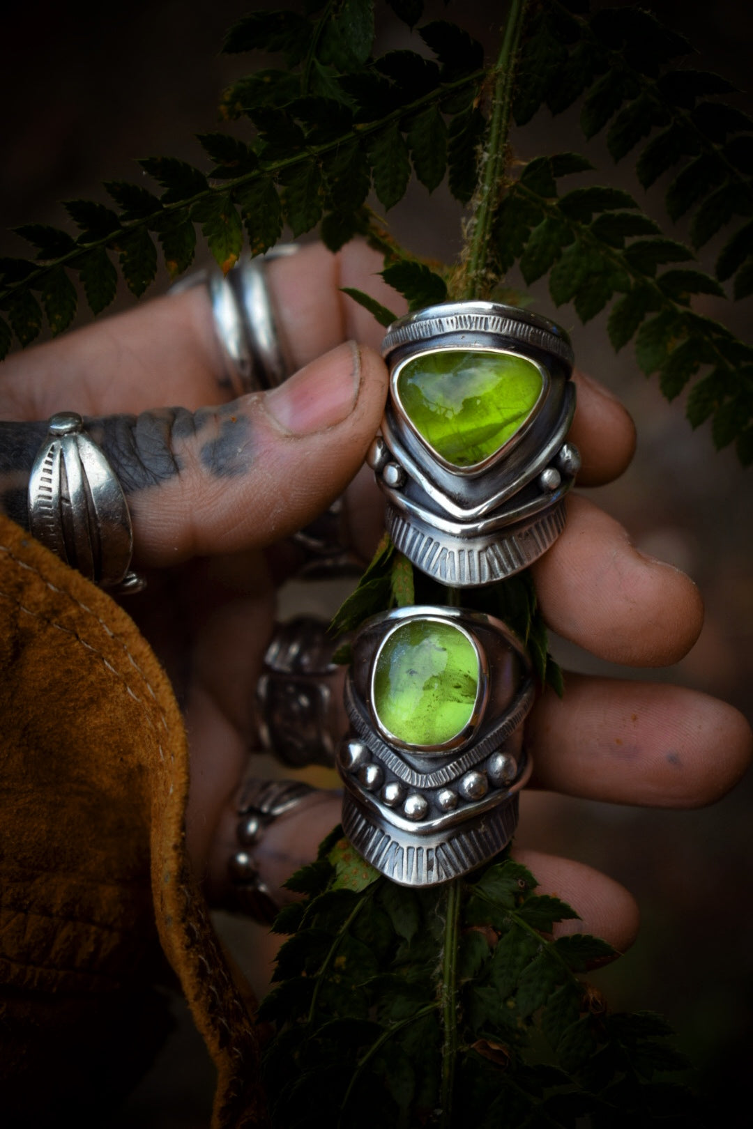 POMME - Bague réglable Péridot