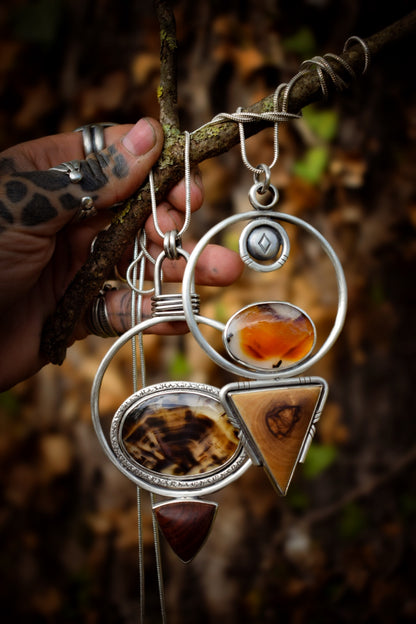 MELTINGPOTES - Pendentif en Agate du Montana & Bois