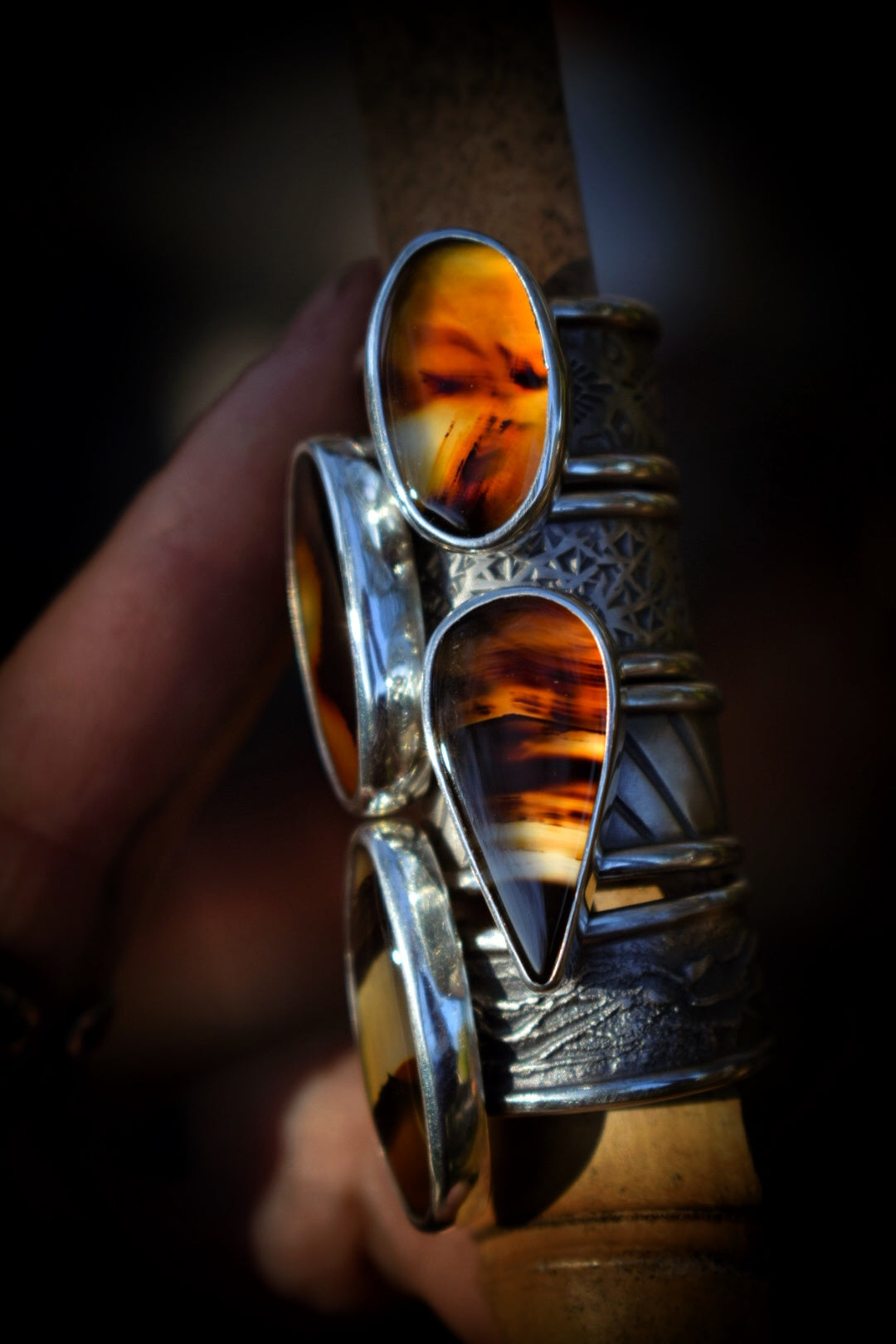 AUTOMNE - Bague réglable Agate du Montana